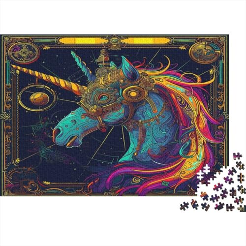 Einhorn Puzzle 300 Teile Puzzle Für Erwachsene Tarotkarte Geschicklichkeitsspiel Für Die Ganze Familie Premium Quality Schöne Geschenkidee Kräftigen Farben 300pcs (40x28cm) von lihuogongsio