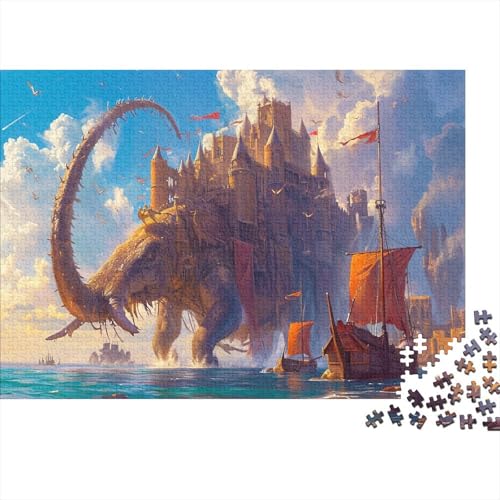 Elefant 300 Stück Puzzles Für Erwachsene mittelalterliche Burg Lernspiel Herausforderung Lernspiel Spielzeug Geschenk Stress Abbauen Lernspiel Spielzeug Geschenk Farbig 300pcs (40x28cm) von lihuogongsio