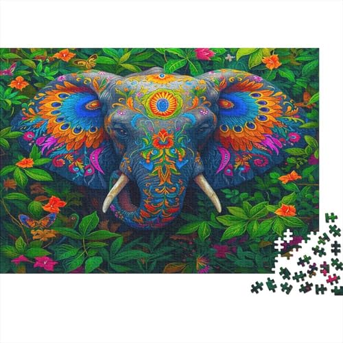 Elefant Puzzle 500 Teile Puzzle Für Erwachsene tamilischer Elefant Brain Challenge Geschicklichkeitsspiel Stress Abbauen Familien Herausforderndes Schöne Geschenkidee 500pcs (52x38cm) von lihuogongsio