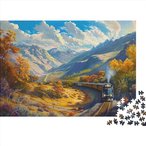 Endlose Berge 1000 Stück Puzzles Für Erwachsene malerische Eisenbahn Lernspiel Herausforderung Lernspiel Spielzeug Geschenk Stress Abbauen Lernspiel Spielzeug Geschenk Farbig 1000pcs (75x50cm) von lihuogongsio