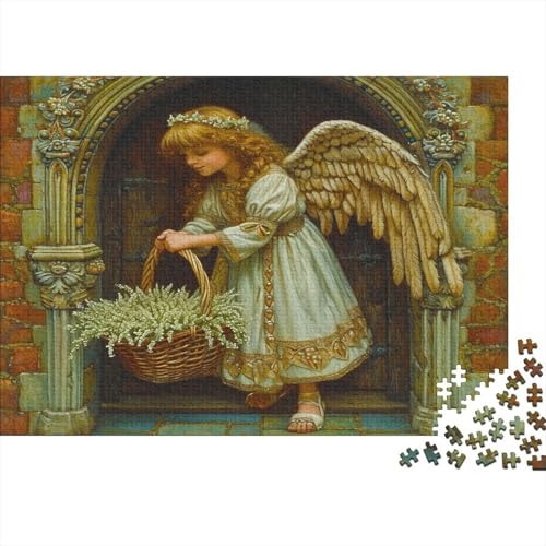 Engel 1000 Stück Puzzles Korb mit Lilien Geschicklichkeitsspiel Für Die Ganze Familie DIY Kreative Unterhaltung Schöne Geschenkidee Premium Quality Mehrfarbig 1000pcs (75x50cm) von lihuogongsio