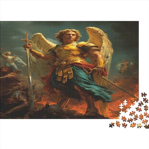 Engel Puzzle 500 Teile Puzzle Für Erwachsene Michael Erzengel Geschicklichkeitsspiel Für Die Ganze Familie Premium Quality Schöne Geschenkidee Kräftigen Farben 500pcs (52x38cm) von lihuogongsio