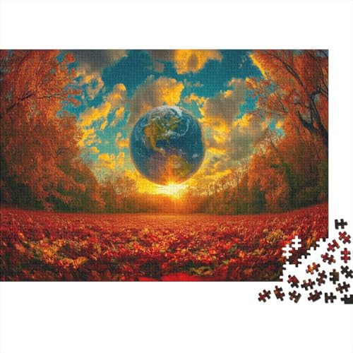 Erde Puzzle Für Erwachsene 300 Puzzle Rote Ahornblätter Erwachsene Anspruchsvoll Puzzle Puzzlegröße Puzzle Unmögliches Puzzle Spielzeug Geschenk Premium Quality 300pcs (40x28cm) von lihuogongsio