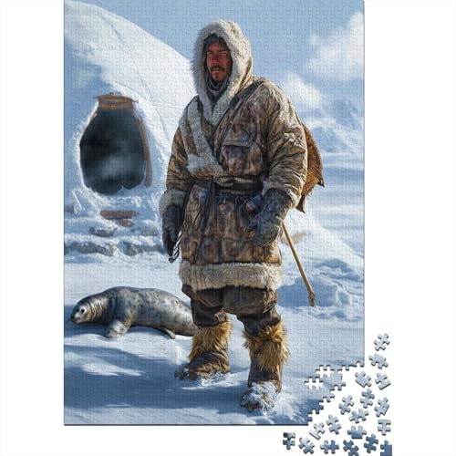 Eskimo Puzzle 500 Teile Puzzle Für Erwachsene Iglu Brain Challenge Geschicklichkeitsspiel Stress Abbauen Familien Herausforderndes Schöne 500pcs (52x38cm) von lihuogongsio