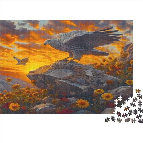 Falke Puzzle 1000 Teile Puzzle Für Erwachsene Weißer Falke Geschicklichkeitsspiel Für Die Ganze Familie Premium Quality Schöne Geschenkidee Kräftigen Farben 1000pcs (75x50cm) von lihuogongsio