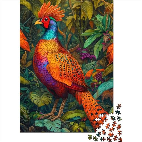 Fasan Puzzle 500 Teile Puzzle Teilige Golden Fasan Spielepuzzles Für Die Ganze Familie Brain Challenge Raumdekoration Lernspiel Spielzeug 500pcs (52x38cm) von lihuogongsio