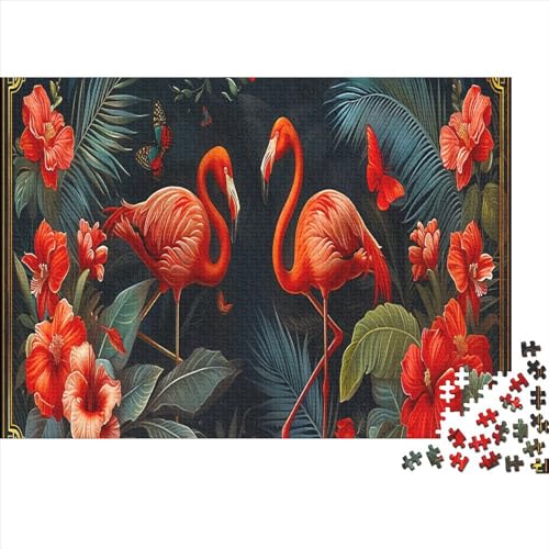 Flamingo Puzzle Für Erwachsene 500 Puzzle Tropische Tiere Anspruchsvoll Puzzle Teile Erwachsener Kniffel Spaß Für Die Ganze Familie Unmögliches Puzzle DIY Kreative 500pcs (52x38cm) von lihuogongsio