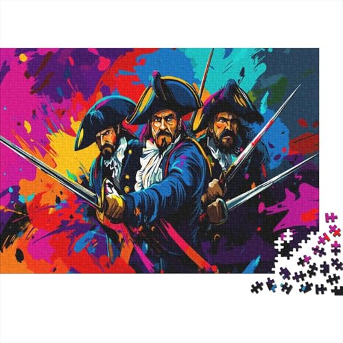 Französische Musketiere 300 Stück Puzzles Kavalierhüte Stress Abbauen Familien-Puzzlespiel Kräftigen Farben Schöne Geschenkverpackung Lernspiel Spielzeug Geschenk 300pcs (40x28cm) von lihuogongsio