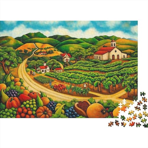 French Bauernhof Puzzle 1000 Teile Puzzle Für Erwachsene Bauernhof Geschicklichkeitsspiel Für Die Ganze Familie Premium Quality Schöne Geschenkidee Kräftigen Farben 1000pcs (75x50cm) von lihuogongsio