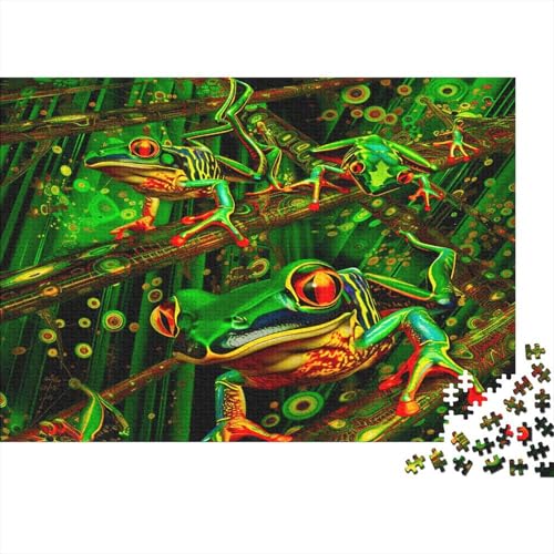 Frosch Puzzle 300 Teile Puzzle Für Erwachsene Grüner Frosch Brain Challenge Geschicklichkeitsspiel Stress Abbauen Familien Herausforderndes Schöne Geschenkidee 300pcs (40x28cm) von lihuogongsio