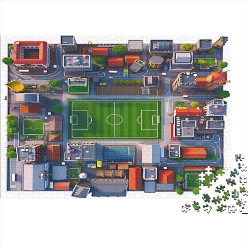 Fußball 1000 Stück Puzzles Für Erwachsene Fußballstadt Lernspiel Herausforderung Lernspiel Spielzeug Geschenk Stress Abbauen Lernspiel Spielzeug Geschenk Farbig 1000pcs (75x50cm) von lihuogongsio