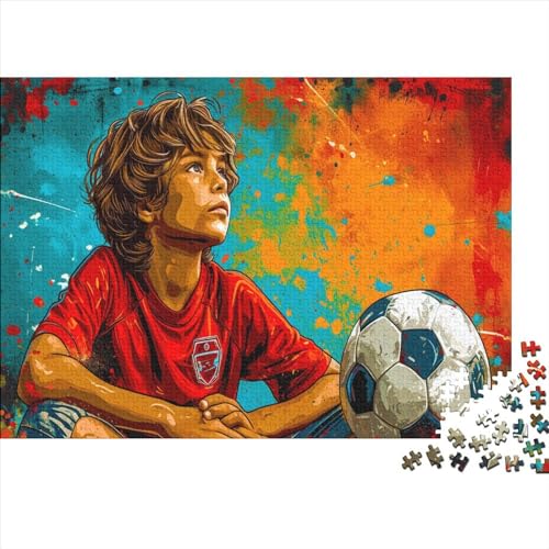 Fußball 1000 Stück Puzzles Fußballspieler Stress Abbauen Familien-Puzzlespiel Kräftigen Farben Schöne Geschenkverpackung Lernspiel Spielzeug Geschenk Premium Quality 1000pcs (75x50cm) von lihuogongsio