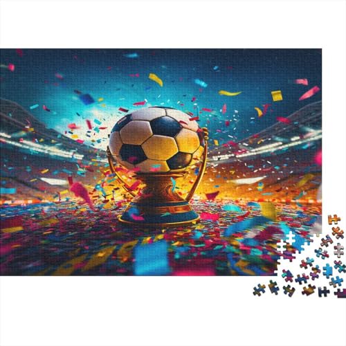 Fußball 500 Stück Puzzles Fußball Stress Abbauen Familien-Puzzlespiel Kräftigen Farben Schöne Geschenkverpackung Lernspiel Spielzeug Geschenk Premium Quality 500pcs (52x38cm) von lihuogongsio