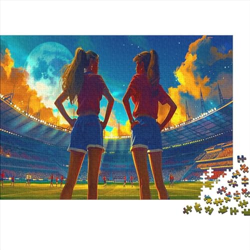 Fußball Match 1000 Stück Puzzles Fußballstadion Stress Abbauen Familien-Puzzlespiel Kräftigen Farben Schöne Geschenkverpackung Lernspiel Spielzeug Geschenk Premium Quality 1000pcs (75x50cm) von lihuogongsio