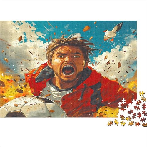 Fußballspieler Puzzle 1000 Teile Puzzle Für Erwachsene Fußballspiel Brain Challenge Geschicklichkeitsspiel Stress Abbauen Familien Herausforderndes Schöne Geschenkidee 1000pcs (75x50cm) von lihuogongsio