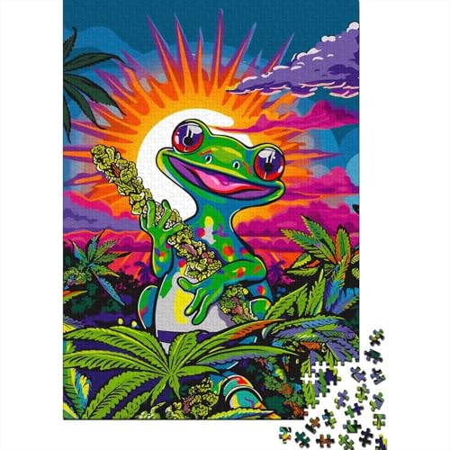 Gecko Puzzle 300 Teile Puzzle Für Erwachsene House Eidechse Brain Challenge Geschicklichkeitsspiel Stress Abbauen Familien Herausforderndes Schöne Geschenkidee 300pcs (40x28cm) von lihuogongsio