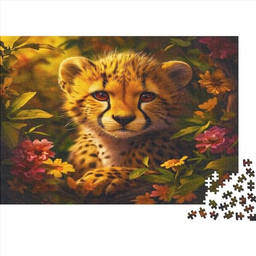 Gepard Puzzle 500 Teile Puzzle Für Erwachsene Gepardenjunges Brain Challenge Geschicklichkeitsspiel Stress Abbauen Familien Herausforderndes Schöne Geschenkidee 500pcs (52x38cm) von lihuogongsio