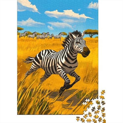 Gestreiftes Zebra Puzzle Für Erwachsene 500 Puzzle Cartoon Stil Anspruchsvoll Puzzle Teile Erwachsener Kniffel Spaß Für Die Ganze Familie Unmögliches Puzzle DIY Kreative 500pcs (52x38cm) von lihuogongsio