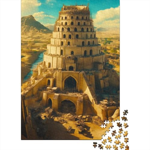 Giant Turm of Babel Puzzle 1000 Teile Turm Puzz Erwachsene Spielepuzzles HochwerTiger Geschicklichkeitsspiel Lernspiel Spielzeug Geschenk Schöne 1000pcs (75x50cm) von lihuogongsio