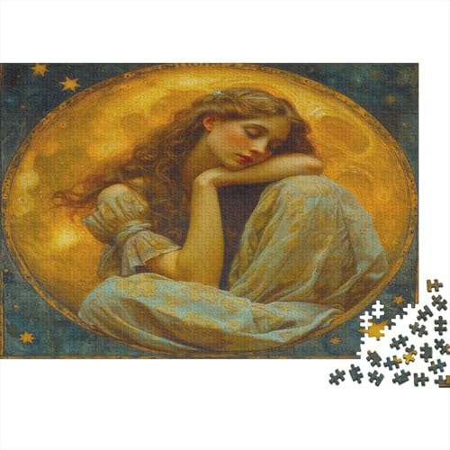 Göttin 300 Stück Puzzles Für Erwachsene Mondgöttin Geschicklichkeitsspiel Für Die Ganze Familie Schöne Geschenkidee DIY Kreative Unterhaltung Fantasy-Puzzle 300pcs (40x28cm) von lihuogongsio