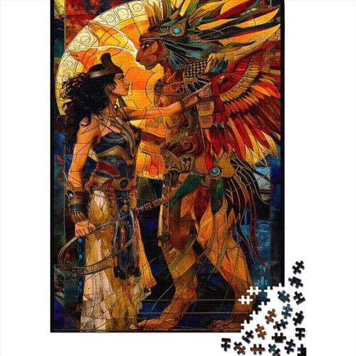 Göttin Ishtar Puzzle 1000 Teile Puzzle Für Erwachsene Buntglas Brain Challenge Geschicklichkeitsspiel Stress Abbauen Familien Herausforderndes Schöne Geschenkidee 1000pcs (75x50cm) von lihuogongsio