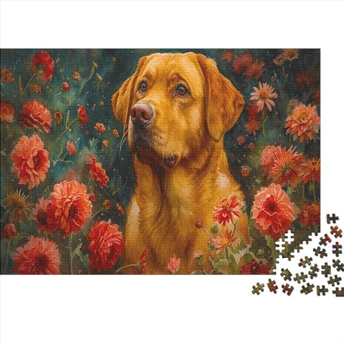 Golden Retriever 300 Stück Puzzles Für Erwachsene Labrador Geschicklichkeitsspiel Für Die Ganze Familie Schöne Geschenkidee DIY Kreative Unterhaltung Fantasie-Puzzle 300pcs (40x28cm) von lihuogongsio