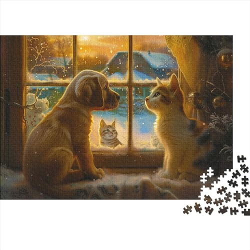 Golden Retriever 300 Stück Puzzles Für Erwachsene Labrador Geschicklichkeitsspiel Für Die Ganze Familie Schöne Geschenkidee DIY Kreative Unterhaltung Fantasie-Puzzle 300pcs (40x28cm) von lihuogongsio