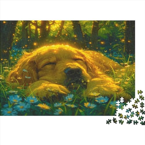 Golden Retriever 300 Stück Puzzles Labrador Lernspiel Spielzeug Geschenk Geschicklichkeitsspiel Für Die Ganze Familie Schöne Geschenkidee DIY Kreative Unterhaltung 300pcs (40x28cm) von lihuogongsio