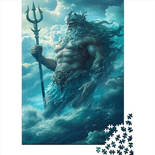 Gott Puzzle Für Erwachsene 1000 Puzzle Poseidon-Gott Anspruchsvoll Puzzle Teile Erwachsener Kniffel Spaß Für Die Ganze Familie Unmögliches Puzzle DIY Kreative 1000pcs (75x50cm) von lihuogongsio