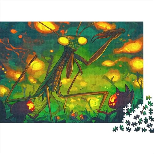 Gottesanbeterin Puzzle 500 Teile Gottesanbeterin Puzz Erwachsene Spielepuzzles HochwerTiger Geschicklichkeitsspiel Lernspiel Spielzeug Geschenk Schöne 500pcs (52x38cm) von lihuogongsio