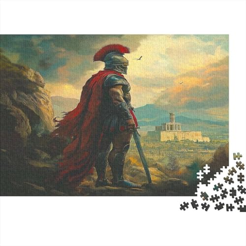 Griechischer Krieger Leonidas Puzzle Erwachsene 1000 Teile König der römischen Gladiatoren Holzpuzzle Stress Abbauen Familien-Puzzlespiel Kräftigen Farben Schöne Geschenkverpackung 1000pcs (75x50 von lihuogongsio