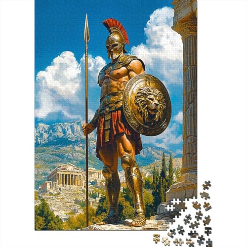 Griechischer Krieger Puzzle 1000 Teile Impossible Für Erwachsene Hochwertiger Griechischer Hoplit Holzpuzzle Erwachsene Fantasy Schöne Geschenkidee DIY Kreative Unterhaltung 1000pcs (75x50cm) von lihuogongsio