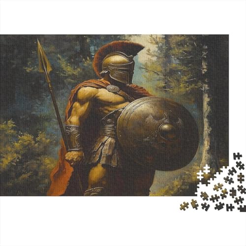 Griechischer Krieger Puzzle 1000 Teile Impossible Für Erwachsene Hochwertiger Römischer Gladiator Holzpuzzle Erwachsene Fantasy Schöne Geschenkidee DIY Kreative Unterhaltung 1000pcs (75x50cm) von lihuogongsio