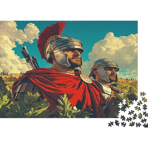 Griechischer Krieger Puzzle Erwachsene 1000 Teile Holzpuzzle Erwachsene Lernspiel Puzzle Römischer Gladiator Spielzeug Geschenk Stress Abbauen Einzigartiges Geschenk 1000pcs (75x50cm) von lihuogongsio