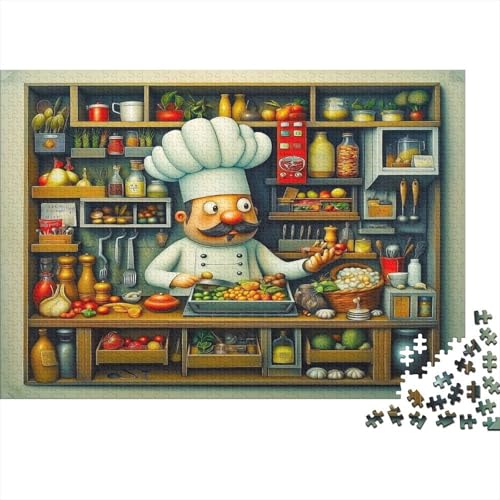 Grocery lagern 300 Stück Puzzles Cartoon Chef Erwachsene Stress Abbauen Familien 300 Brain Challenge Lernspiel Spielzeug Premium Quality Spielzeug Geschenk 300pcs (40x28cm) von lihuogongsio