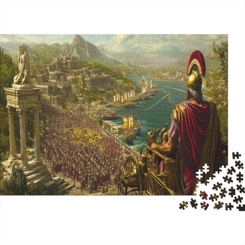 Große antike Stadt Puzzle Erwachsene 1000 Teile Triumphzug Holzpuzzle Stress Abbauen Familien-Puzzlespiel Kräftigen Farben Schöne Geschenkverpackung Lernspiel Spielzeug 1000pcs (75x50cm) von lihuogongsio