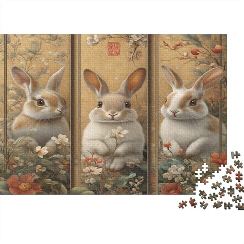 Häschen Puzzle Erwachsene 1000 Teile Puzzle Kaninchen Holzpuzzle Erwachsener Hochwertig Für Die Ganze Familie Unmögliches DIY Kreative Moderne Wohnkultur 1000pcs (75x50cm) von lihuogongsio