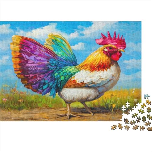 Hahn 300 Stück Puzzles Gallic Hahn Stress Abbauen Familien-Puzzlespiel Kräftigen Farben Schöne Geschenkverpackung Lernspiel Spielzeug Geschenk 300pcs (40x28cm) von lihuogongsio