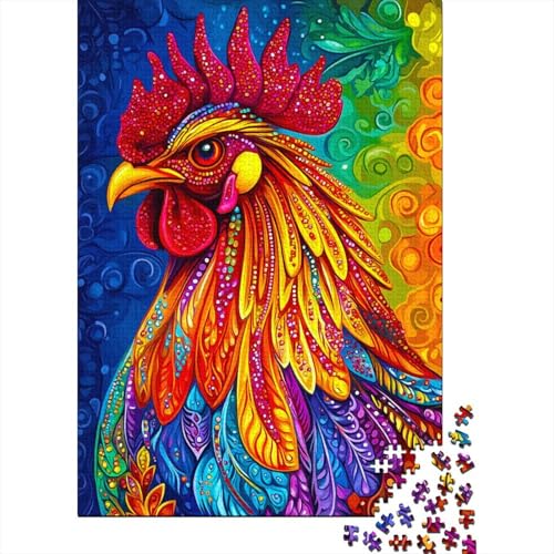 Hahn Puzzle 500 Teile Puzzle Teilige Juwelen Bunt Spielepuzzles Für Die Ganze Familie Brain Challenge Raumdekoration Lernspiel Spielzeug 500pcs (52x38cm) von lihuogongsio