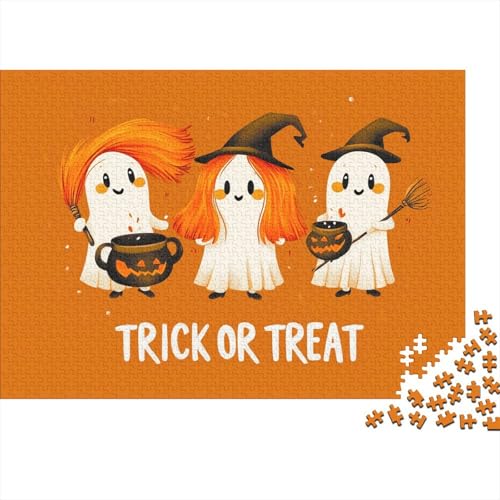 Halloween-Geist 1000 Stück Puzzles Geist Kessel Lernspiel Spielzeug Geschenk Geschicklichkeitsspiel Für Die Ganze Familie Schöne Geschenkidee DIY Kreative 1000pcs (75x50cm) von lihuogongsio