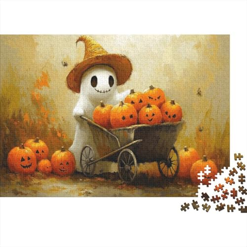 Halloween Geist 300 Stück Puzzles Halloween Kürbis Geschicklichkeitsspiel Für Die Ganze Familie DIY Kreative Unterhaltung Schöne Geschenkidee Premium Quality 300pcs (40x28cm) von lihuogongsio