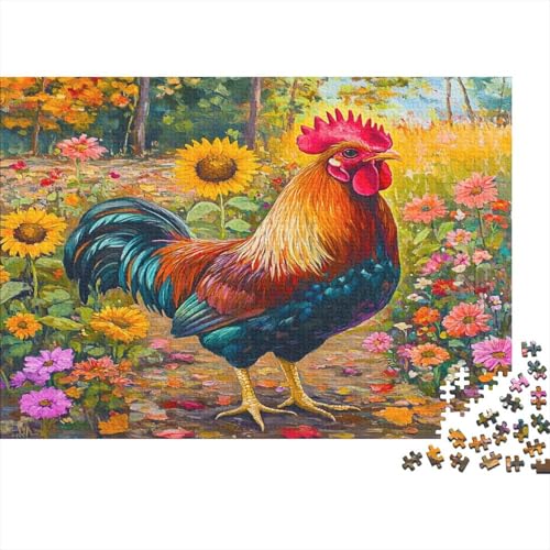 Hampshire Red Hahn 300 Stück Puzzles Hahn Impossible Puzzle Schwer Für Erwachsene Lernspiel Spielzeug Geschenk Schöne Geschenkverpackung Premium Quality Mehrfarbig 300pcs (40x28cm) von lihuogongsio