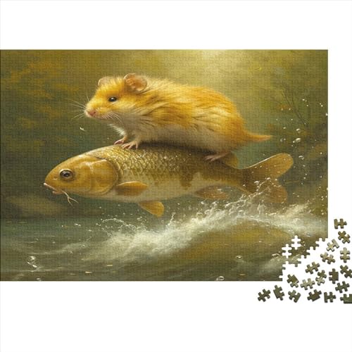 Hamster Puzzle 1000 Teile Puzzle Für Erwachsene Brain Challenge Geschicklichkeitsspiel Stress Abbauen Familien Herausforderndes Schöne Geschenkidee 1000pcs (75x50cm) von lihuogongsio