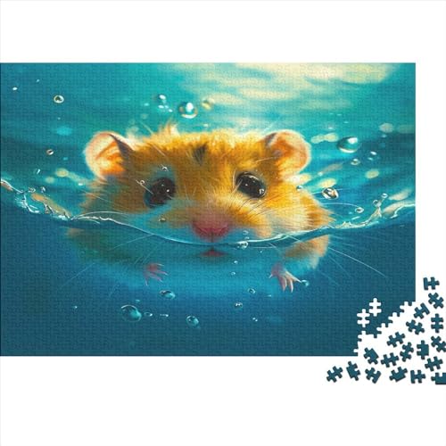 Hamster Puzzle 1000 Teile Schwimmender Hamster Puzz Erwachsene Spielepuzzles Hochwertiger Geschicklichkeitsspiel Lernspiel Spielzeug Geschenk Schöne Geschenkidee Farbig 1000pcs (75x50cm) von lihuogongsio