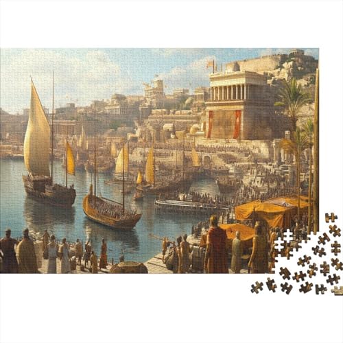 Handel und Kriegsführung 500 Stück Puzzles antikes Karthago Erwachsene Stress Abbauen Familien 500 Brain Challenge Lernspiel Spielzeug Premium Quality Spielzeug Geschenk 500pcs (52x38cm) von lihuogongsio