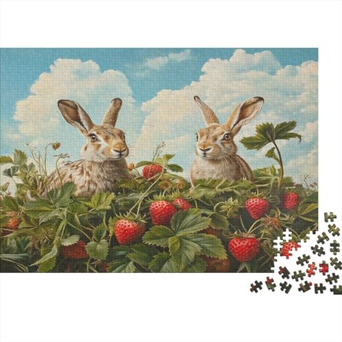 Hase Puzzle 1000 Teile Kaninchen Puzz Erwachsene Spielepuzzles Hochwertiger Holzpuzzle Erwachsene Geschicklichkeitsspiel Lernspiel Spielzeug Geschenk Schöne 1000pcs (75x50cm) von lihuogongsio