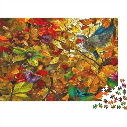 Herbstlaub Puzzle 1000 Puzzle Mosaikglas Erwachsene Impossible Puzzle Geschicklichkeitsspiel Für Die Ganze Familie Puzzle Erwachsene Premium Quality Farbig Spaß 1000pcs (75x50cm) von lihuogongsio