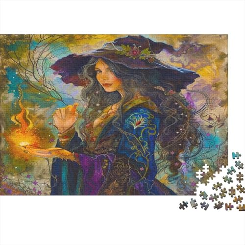 Hexe Puzzle 500 Teile Zauberin Puzz Erwachsene Spielepuzzles HochwerTiger Geschicklichkeitsspiel Lernspiel Spielzeug Geschenk Schöne Geschenkidee Farbig 500pcs (52x38cm) von lihuogongsio