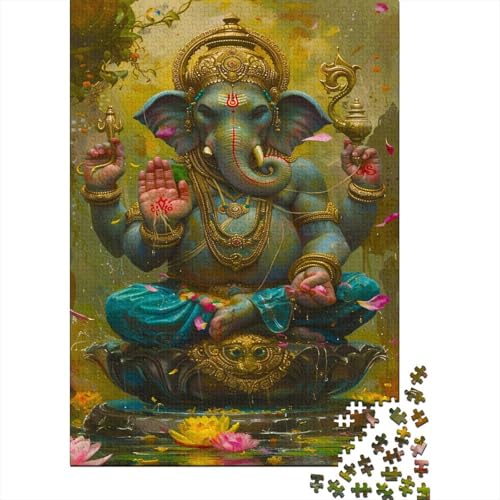 Hindu-Mythologie Puzzle Für Erwachsene 1000 Puzzle Gott Ganesha Anspruchsvoll Puzzle Teile Erwachsener Kniffel Spaß Für Die Ganze Familie Unmögliches Puzzle DIY Kreative 1000pcs (75x50cm) von lihuogongsio