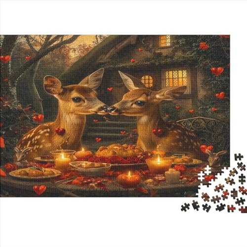 Hirsch Puzzle 1000 Puzzle LiebesRosen Erwachsene Impossible Puzzle Geschicklichkeitsspiel Für Die Ganze Familie Puzzle Erwachsene Premium Quality Farbig Spaß 1000pcs (75x50cm) von lihuogongsio